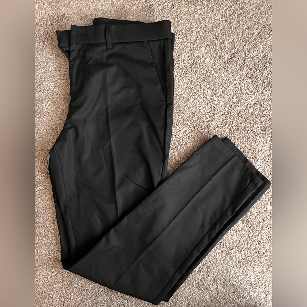 Plaid & Plain Black Slim Fit Pants